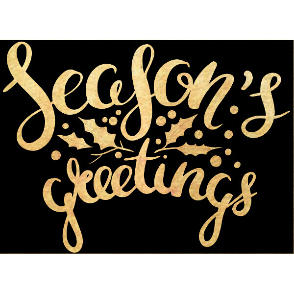 Etched Iridescent Seasons Greetings Pattern COE90