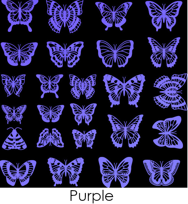 Etched Butterfly Silhouette Pattern on Thin Glass COE90