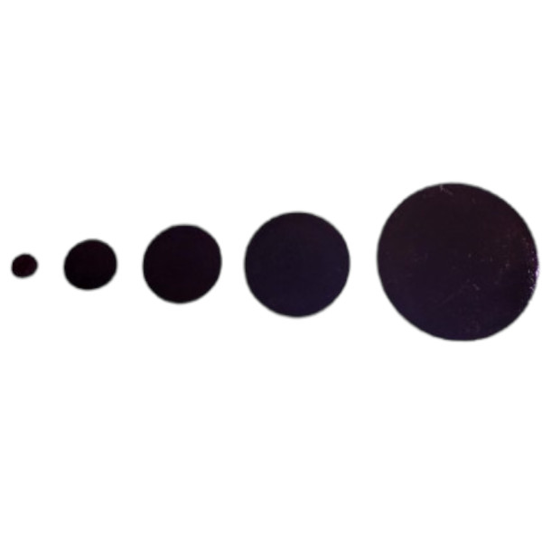 Precut Dichroic Glass Circles Candy Apple Red on Black Glass COE96