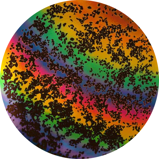 CBS Dichroic Coating Rainbow 2 Splatter Pattern COE90 - COE90 CBS Dichroic