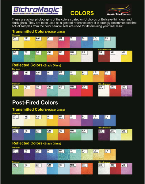 Cbs Dichroic Glass Color Chart