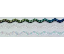 Wavy Dichroic Firesticks, Assorted Patterns on Clear Glass, 6mm width - Pack of 2 - COE90
