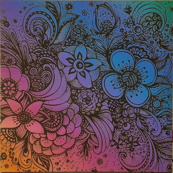 Etched Bouquet Pattern on Thin Glass COE96