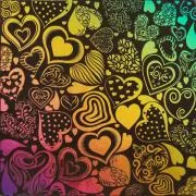 Etched Dichroic Crazy Hearts Pattern on Thin Glass COE96