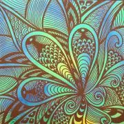 Etched Fantasy Petal Pattern on Thin Glass COE96