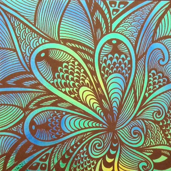 Etched Fantasy Petal Pattern on Thin Glass COE96