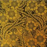 Etched Flowering Vine Pattern on Thin Glass COE96