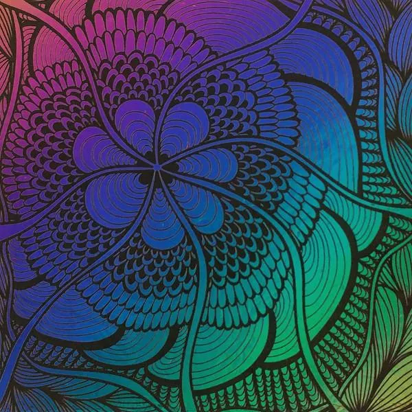 Etched Zany Zinnia Pattern on Thin Glass COE90
