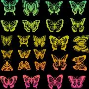 Etched Butterfly Silhouette Pattern on Thin Glass COE96