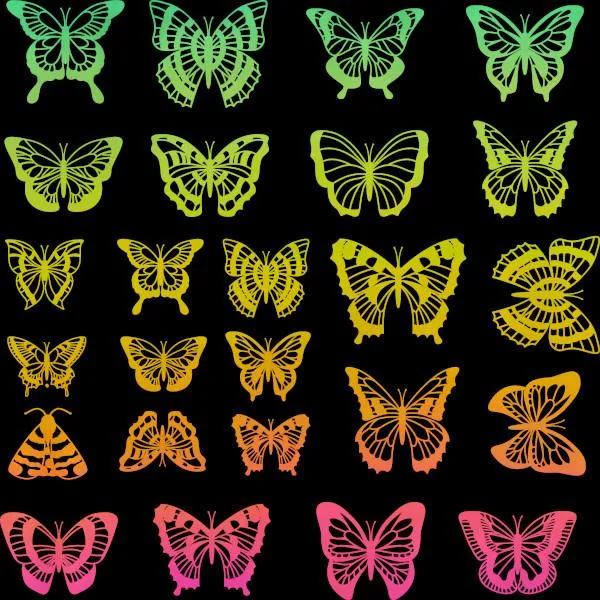 Etched Butterfly Silhouette Pattern on Thin Glass COE96
