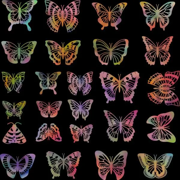Etched Butterfly Silhouette Pattern on Thin Glass COE90