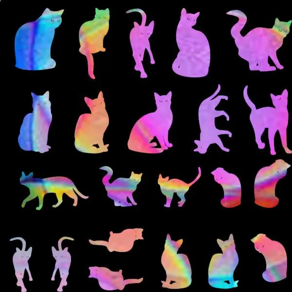Etched Cat Silhouette Pattern on Thin Glass COE90