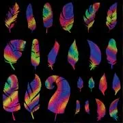 Etched Feather Silhouette Pattern on Thin Glass COE90