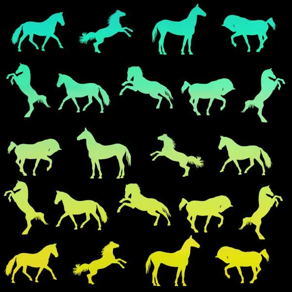 Etched Horse Silhouette Pattern on Thin Glass COE96