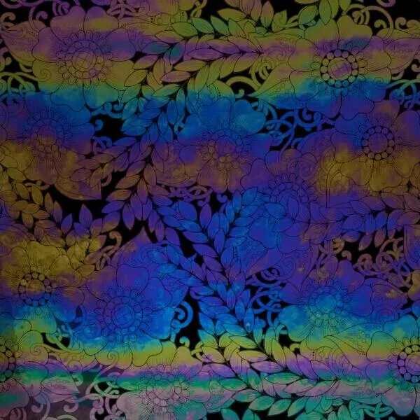 Etched Luminescent Flowering Vine Pattern COE96