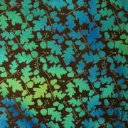 Etched Oak Leaves Pattern on Thin Glass COE90