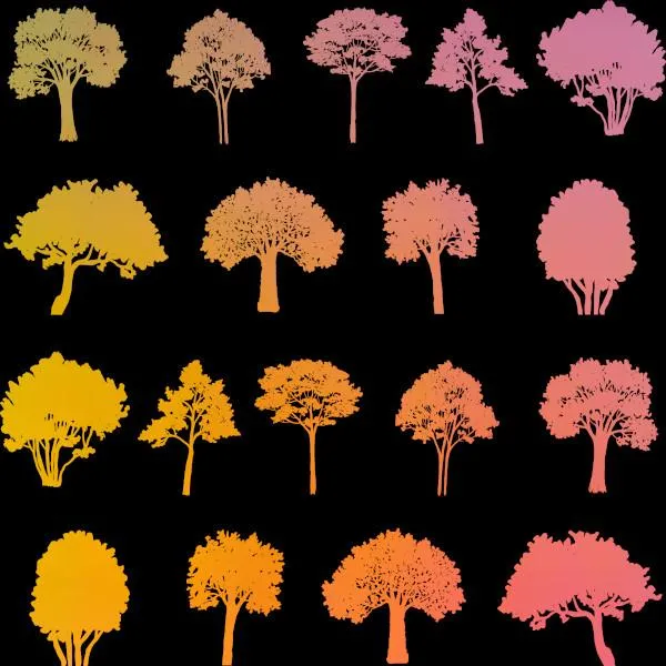 Etched Tree Silhouette Pattern on Thin Glass COE96