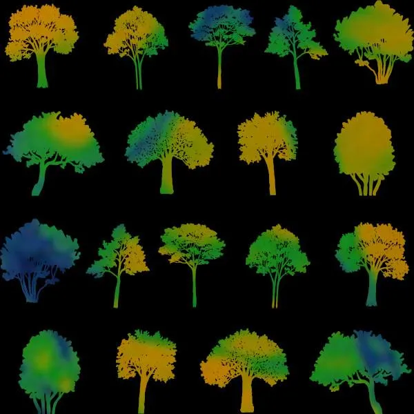 Etched Tree Silhouette Pattern on Thin Glass COE90