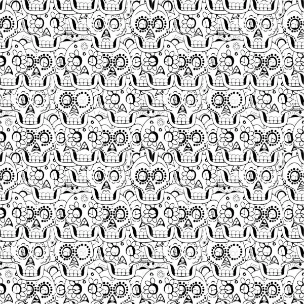 Etched Sugar Skull Pattern