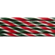 Aventurine Green, Red and French Vanilla Striped Glass Cane COE90