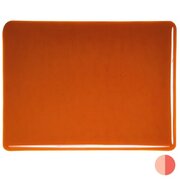 Bullseye Glass Carnelian Transparent, Double-rolled, 3mm COE90