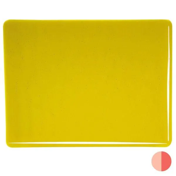Bullseye Glass Chartreuse Transparent, Thin-rolled, 2mm COE90