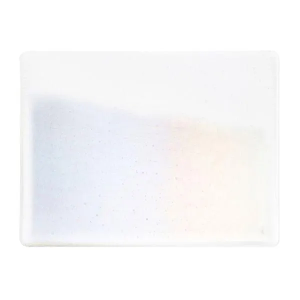 Bullseye Glass Clear Transparent, Rainbow Iridescent, Double-rolled, 3mm COE90
