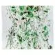 Bullseye Glass Clear With Green Fractures and Line Cast Green Streamers, Single-rolled, 3mm COE90