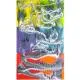 Bullseye Glass Clear with White and Black Graffiti, Double-rolled, 3mm COE90