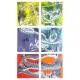 Bullseye Glass Clear with White and Black Graffiti, Double-rolled, 3mm COE90