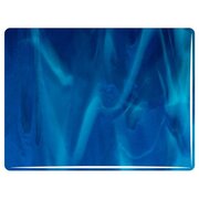 Bullseye Glass Copper Blue, White Opal, Double-rolled, 3mm COE90