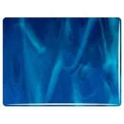 Bullseye Glass Copper Blue, White Opal, Double-rolled, 3mm COE90