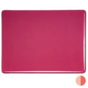 Bullseye Glass Cranberry Pink Transparent, Double-rolled, 3mm COE90