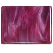 Bullseye Glass Cranberry Pink, White Streaky, Double-rolled, 3mm COE90