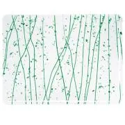 Bullseye Glass Dark Green, Jade Green Frit, Dark Green Streamers on Clear COE90