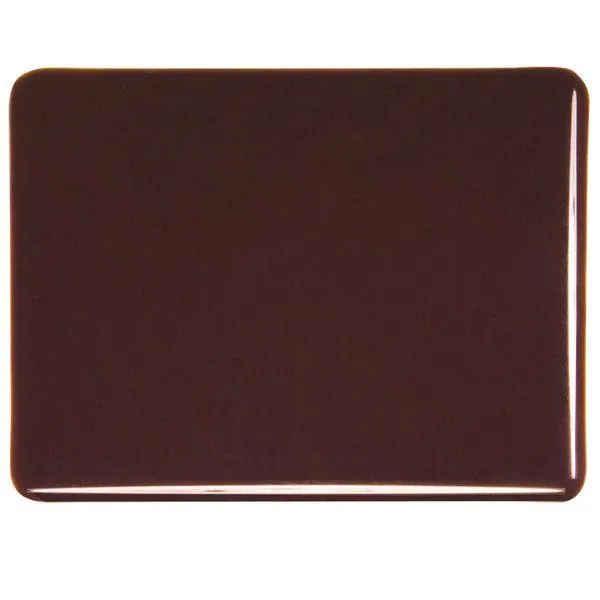 Bullseye Glass Dark Rose Brown Transparent, Double-rolled, 3mm COE90