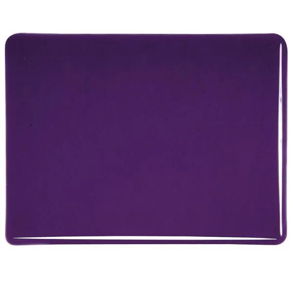 Bullseye Glass Deep Royal Purple Transparent, Double-rolled, 3mm COE90