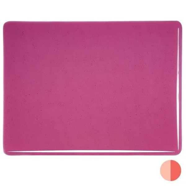 Bullseye Glass Fuchsia Transparent, Thin-rolled, 2mm COE90