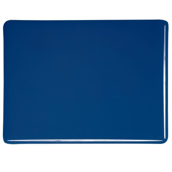 Bullseye Glass Indigo Blue Opalescent, Thin-rolled, 2mm COE90
