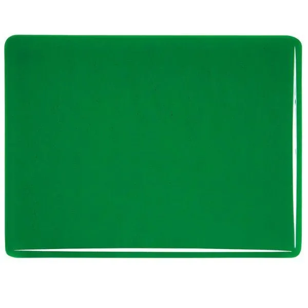Bullseye Glass Kelly Green Transparent, Thin-rolled, 2mm COE90