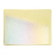 Bullseye Glass Light Amber Transparent, Rainbow Iridescent, Double-rolled, 3mm COE90