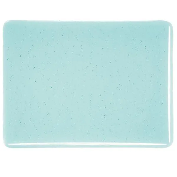Bullseye Glass Light Aquamarine Blue Transparent, Double-rolled, 3mm COE90