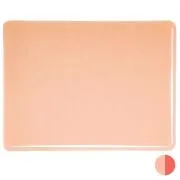 Bullseye Glass Light Coral Transparent, Thin-rolled, 2mm COE90