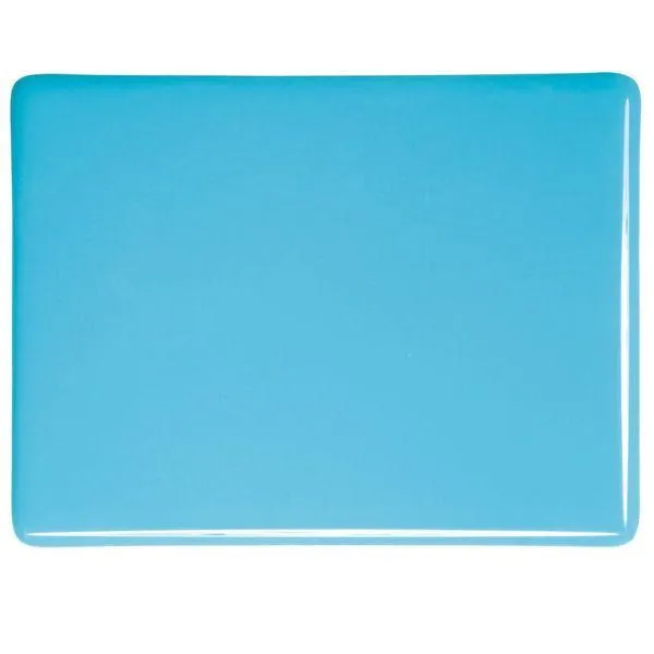 Bullseye Glass Light Cyan Opalescent, Thin-rolled, 2mm COE90