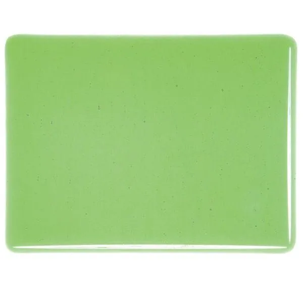 Bullseye Glass Light Green Transparent, Double-rolled, 3mm COE90