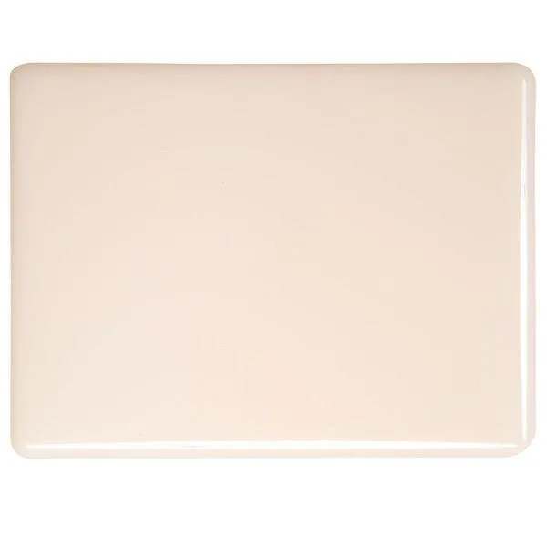 Bullseye Glass Light Peach Cream Opalescent, Double-rolled, 3mm COE90