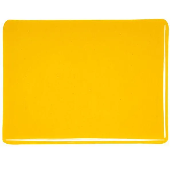 Bullseye Glass Marigold Yellow Transparent, Double-rolled, 3mm COE90