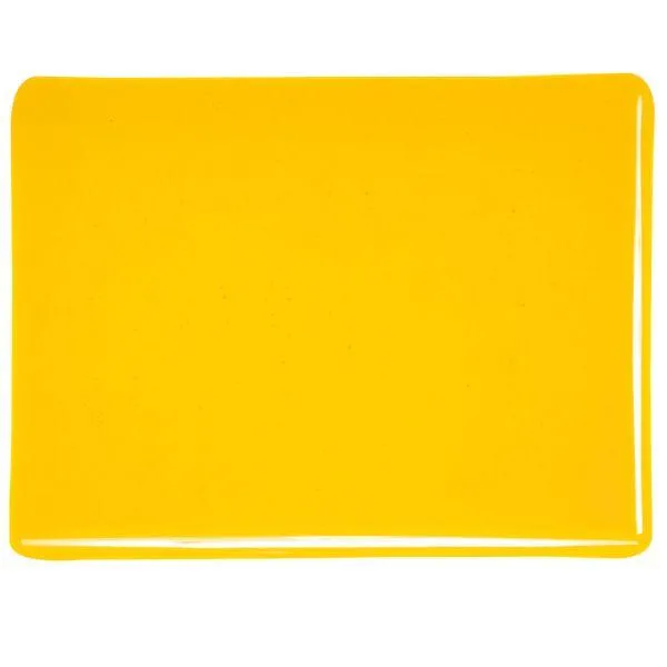 Bullseye Glass Marigold Yellow Transparent, Thin-rolled, 2mm COE90