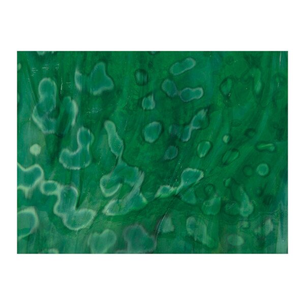 Bullseye Glass Medium Leaf, Emerald Green, Mottle Mix, Single-rolled, 3mm, Non-Fusible
