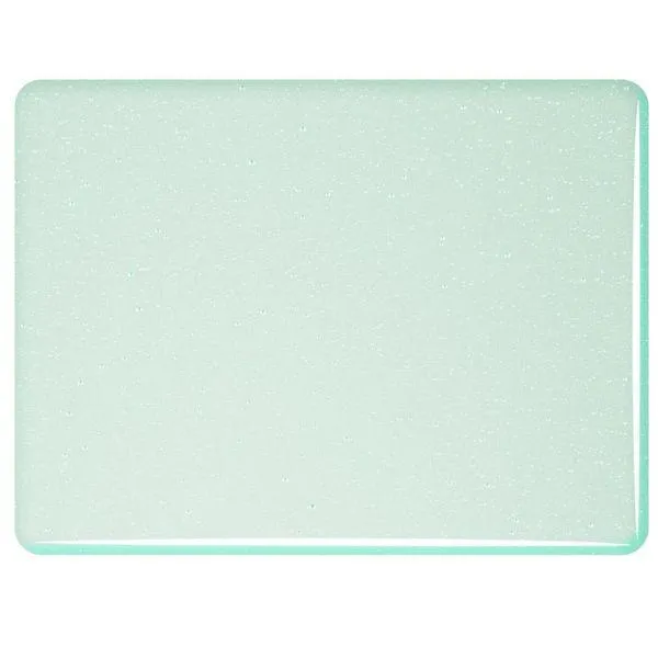 Bullseye Glass Ming Green Transparent Tint, Double-rolled, 3mm COE90